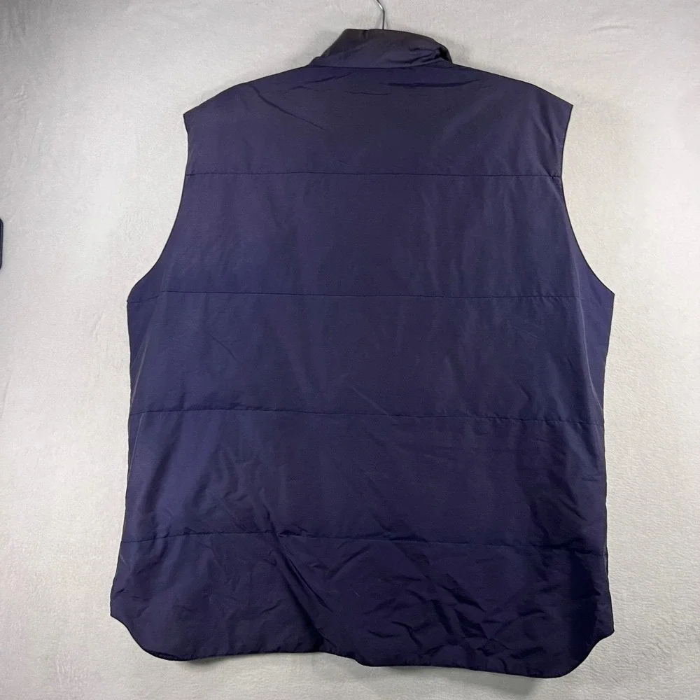 Woolrich Mens Puffer‎ Vest Dark Blue Tan Lined Original Outdoorwear Large